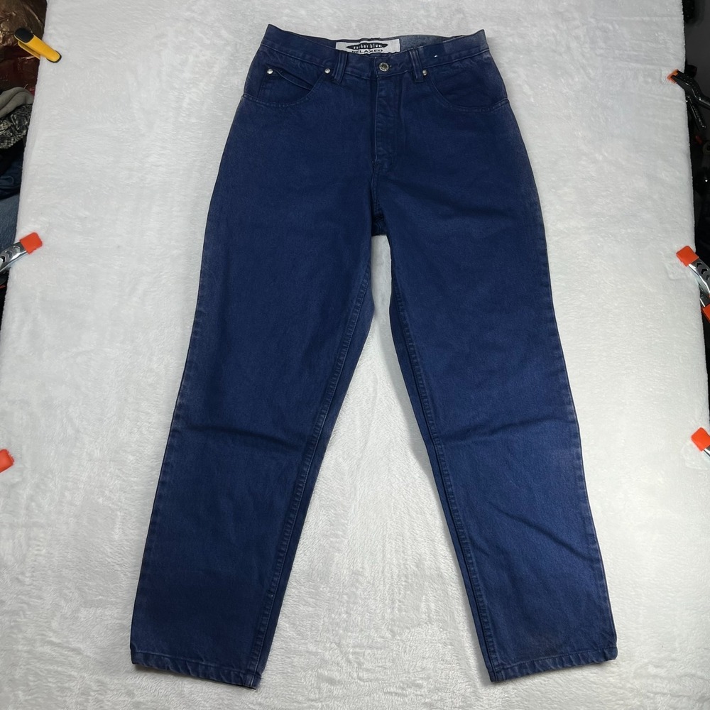 Vintage Anchor Blue Jeans Men's Blue Denim Relaxed Fit Classic Zip Fly - 30X29